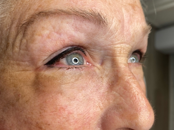 Nafoto van een natuurlijke permanente eyeliner met een strakke en verzorgde uitstraling.